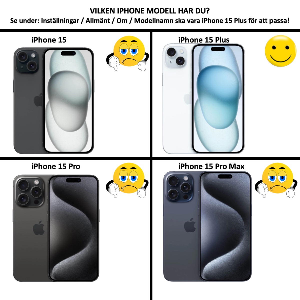 iPhone 15 Plus plånboksfodral plånbok fodral skal kort svart - 2