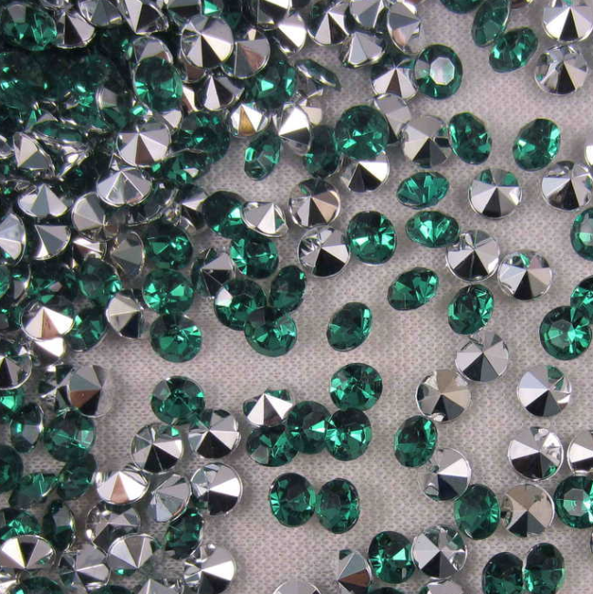 100 pack diamanter grön/ metall