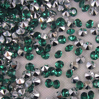 100 pack diamanter grön/ metall