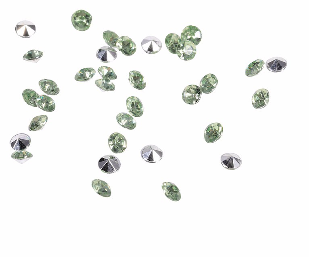 100 pack diamanter grön/ metall - 2