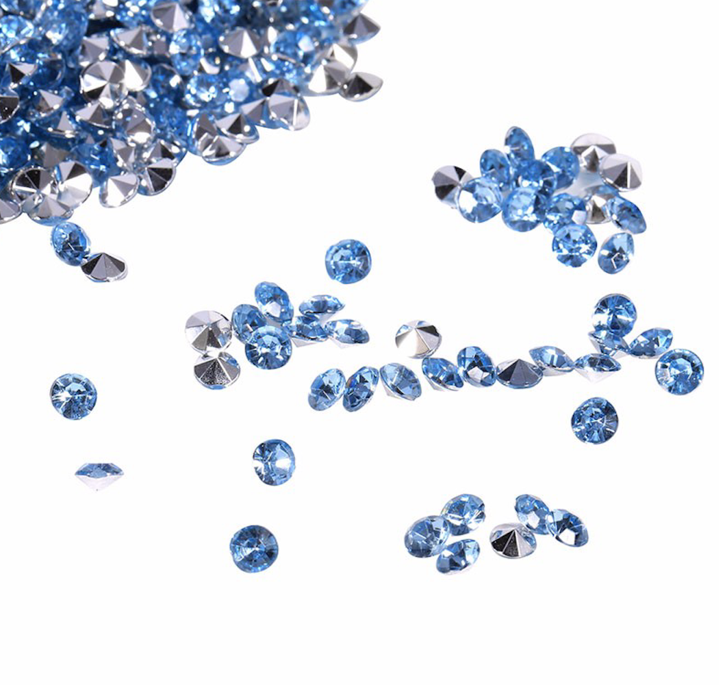 100 pack diamanter blå/ metall - 2