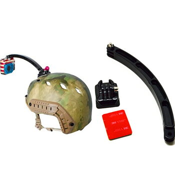KIT FÖRLÄNGNING (ARM, 3M KLISTERMÄRKE BÖJDA, QR FÄSTE OCH SKRUV) TILL HJÄLM FÖR KAMERA