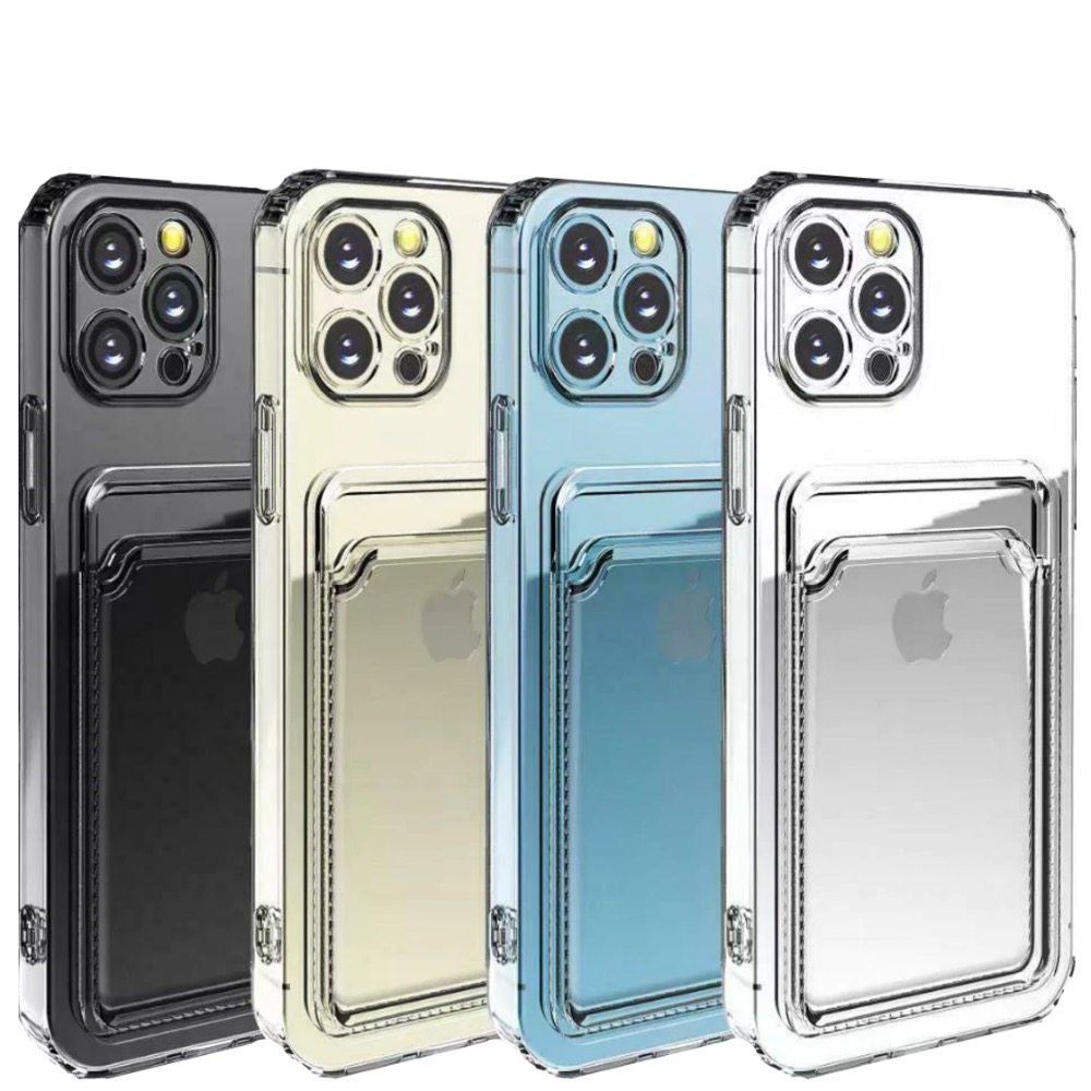 Iphone 14/13/12/11/XS/XR/SE/8/7/6 skal korthållare fodral slot - - 3