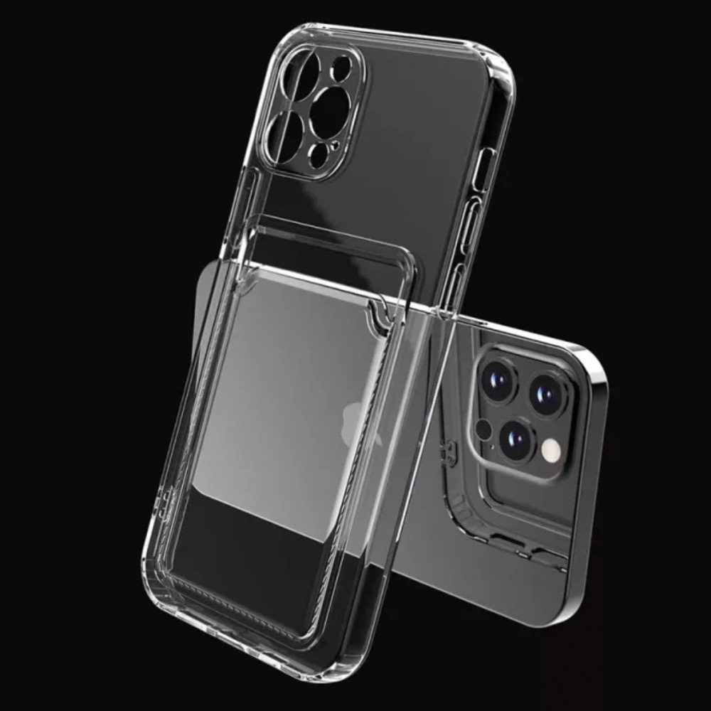 Iphone 14/13/12/11/XS/XR/SE/8/7/6 skal korthållare fodral slot - - 9