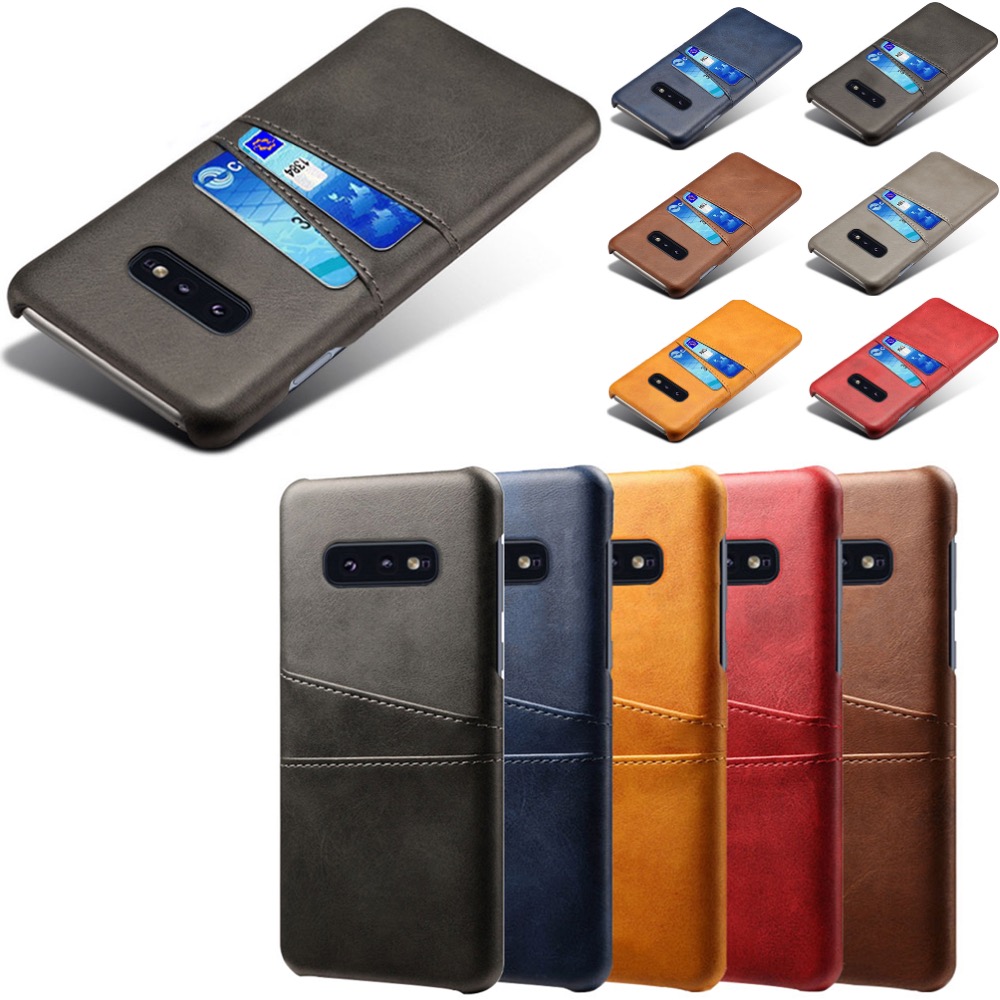 Samsung S10E skydd skal fodral skinn kort visa amex mastercard - 4