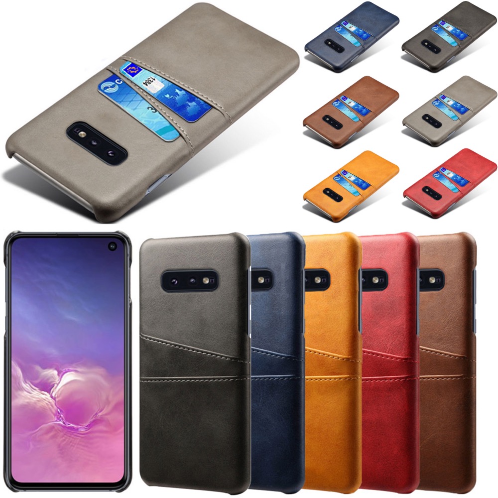 Samsung S10E skydd skal fodral skinn kort visa amex mastercard - 13
