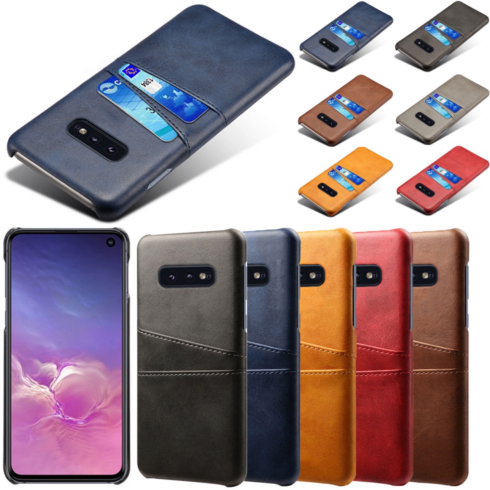 Samsung S10E skydd skal fodral skinn kort visa amex mastercard - 5