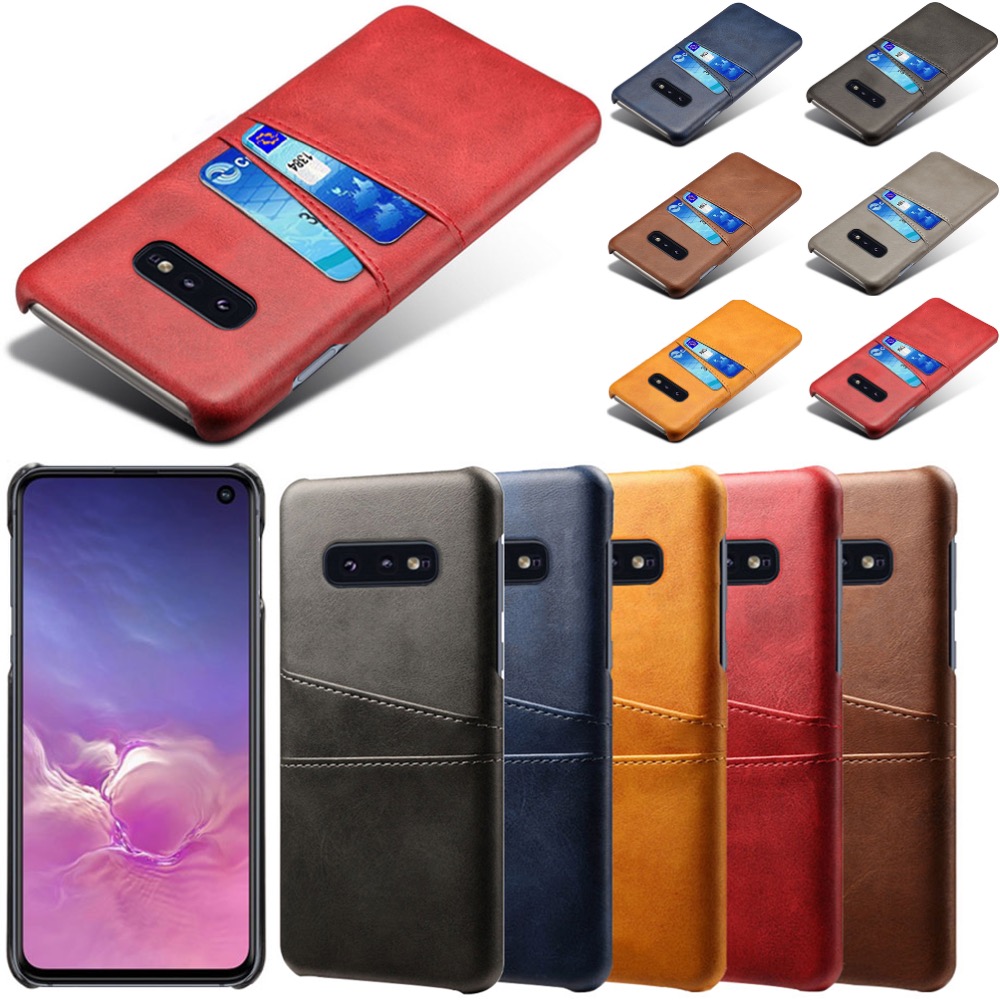 Samsung S10E skydd skal fodral skinn kort visa amex mastercard - 7
