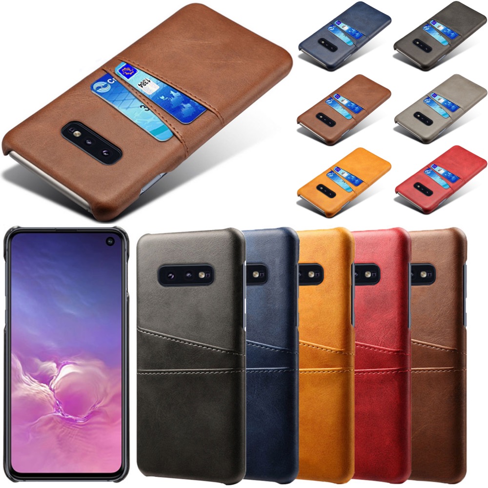 Samsung S10E skydd skal fodral skinn kort visa amex mastercard - 11