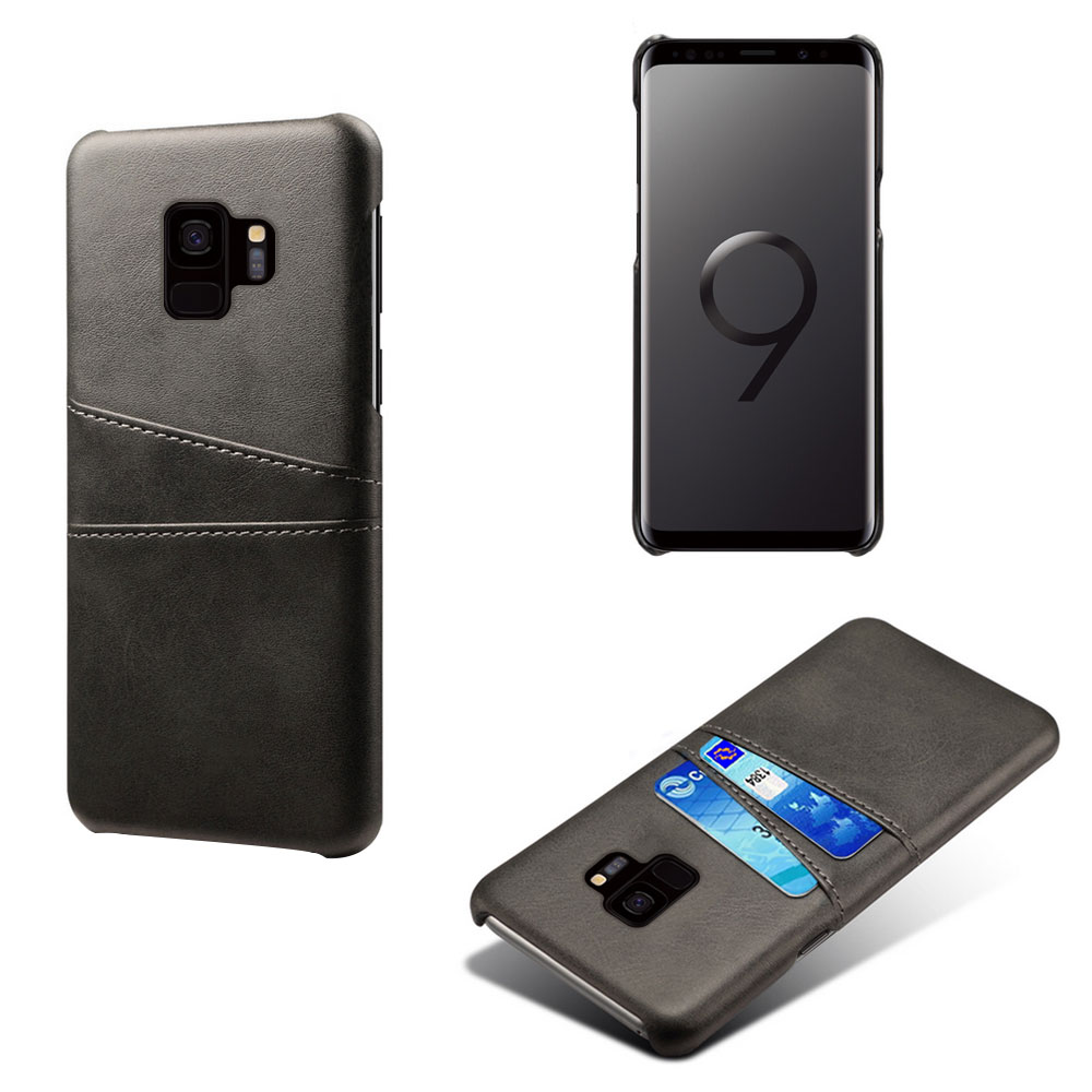 Samsung S9 skydd skal fodral skinn åt kort visa amex mastercard - 4