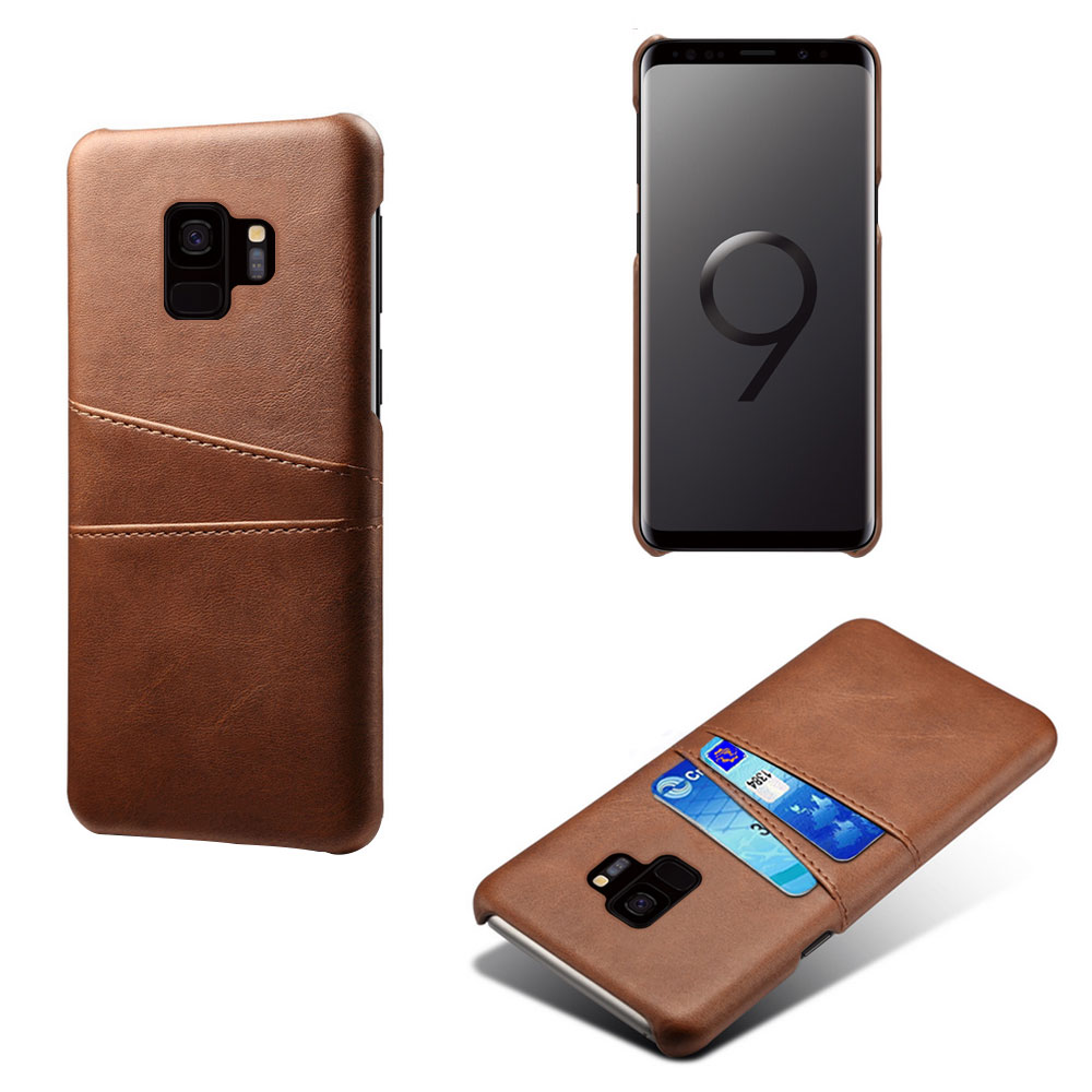 Samsung S9 skydd skal fodral skinn åt kort visa amex mastercard - 12