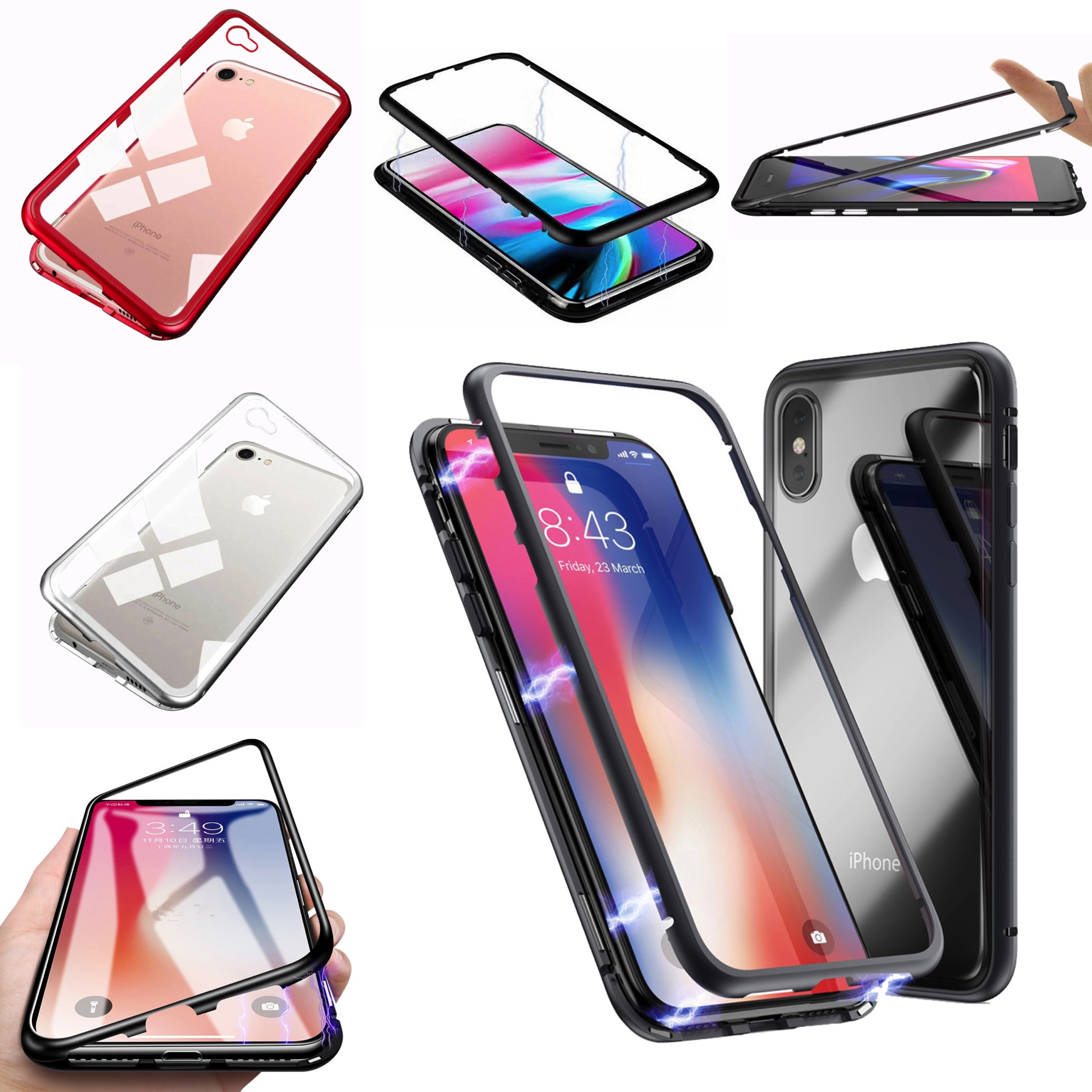 Qi ladda magnet skal skydd fodral iphone 7/8 - 3