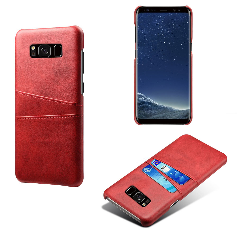 Samsung S8+ skydd skal fodral skinn åt kort visa amex mastercard - 8