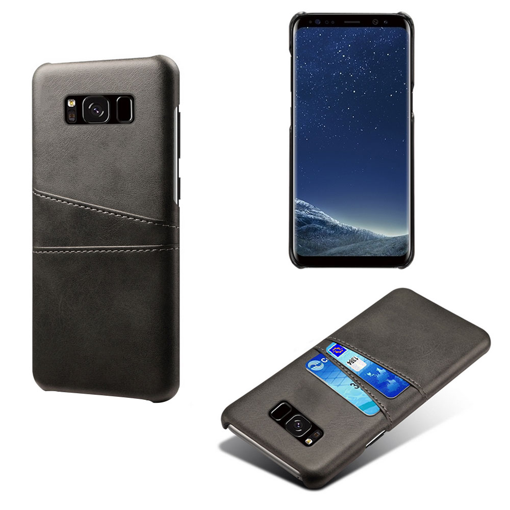 Samsung S8+ skydd skal fodral skinn åt kort visa amex mastercard - 4