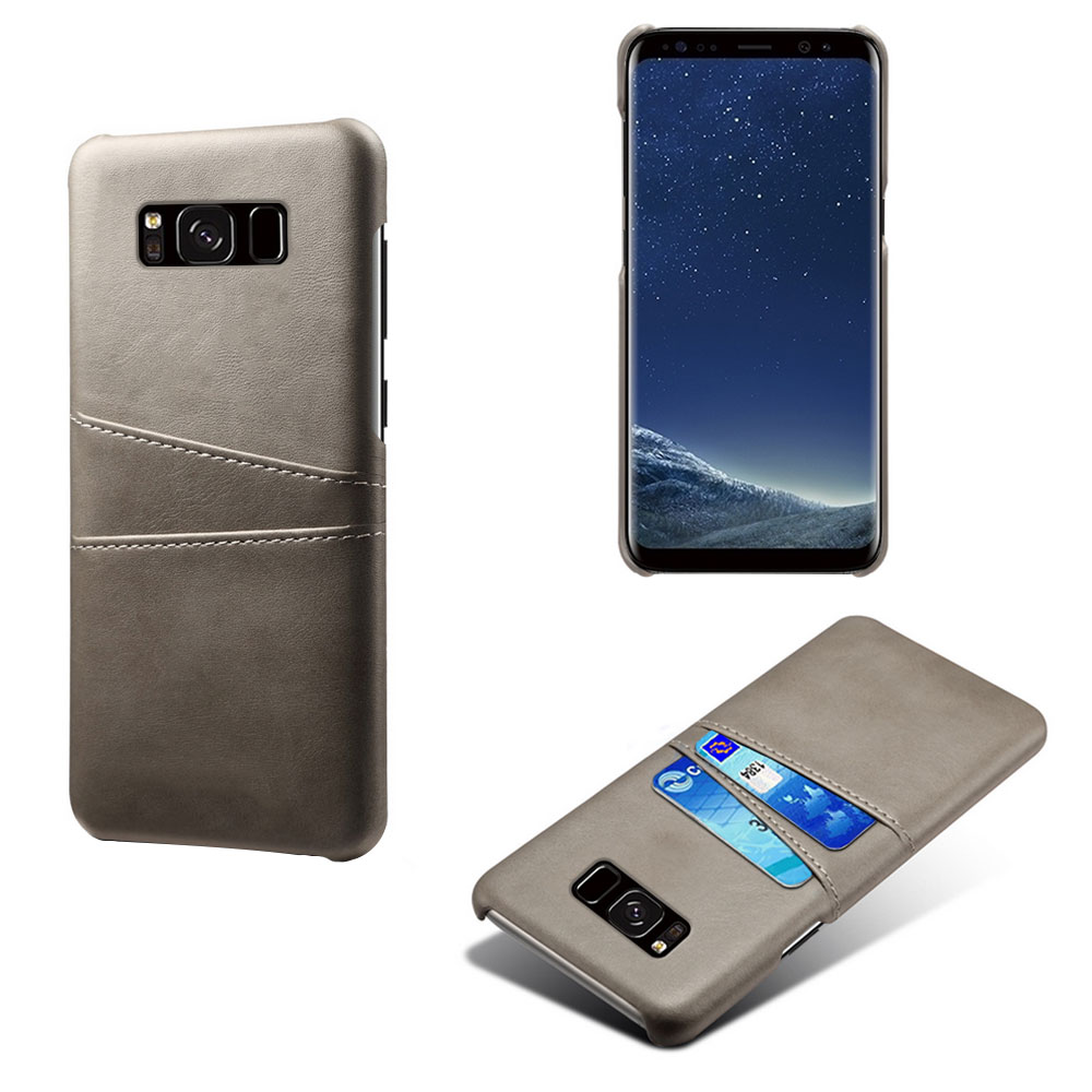 Samsung S8+ skydd skal fodral skinn åt kort visa amex mastercard - 14