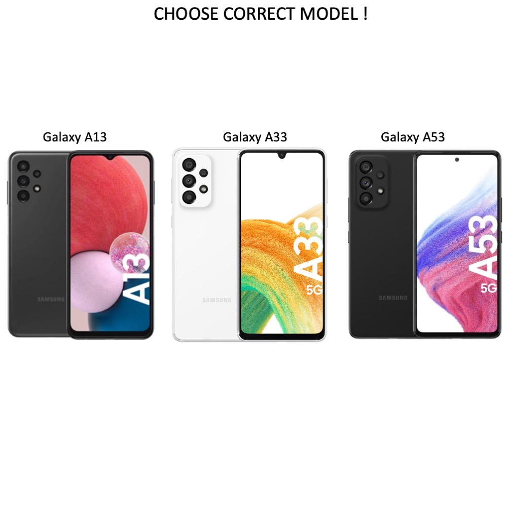 Samsung Galaxy A53/A33/A13 plånbok skal fodral korthållare - - 2