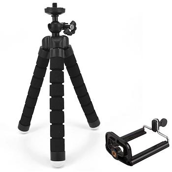 Svart böjbart stativ med telefonhållare otripod fäste