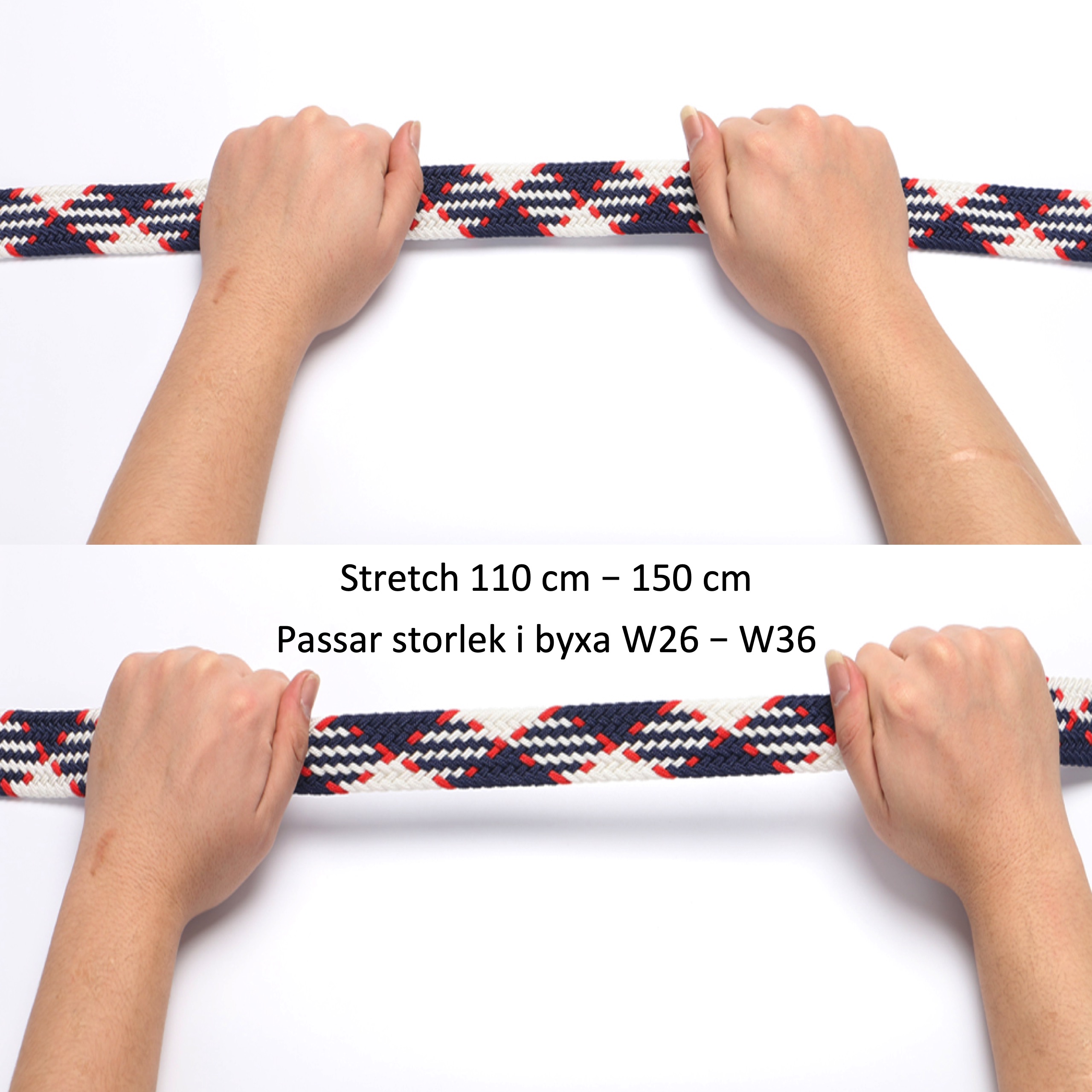 Bälte canvas 26 färger storlek W26 - W36 stretch justerbar längd - 3