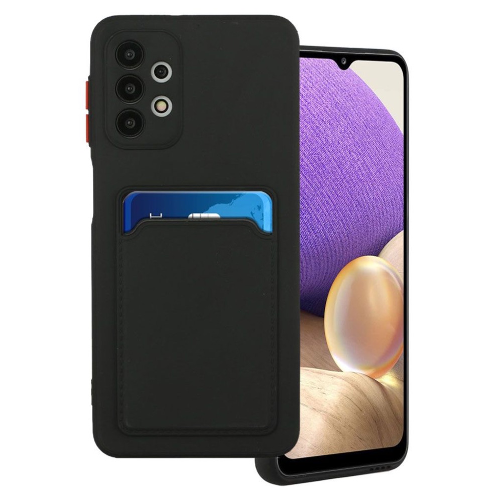 Svart slot korthållare skal skydd Samsung A53/A33/A13/A52/A12 - - 4