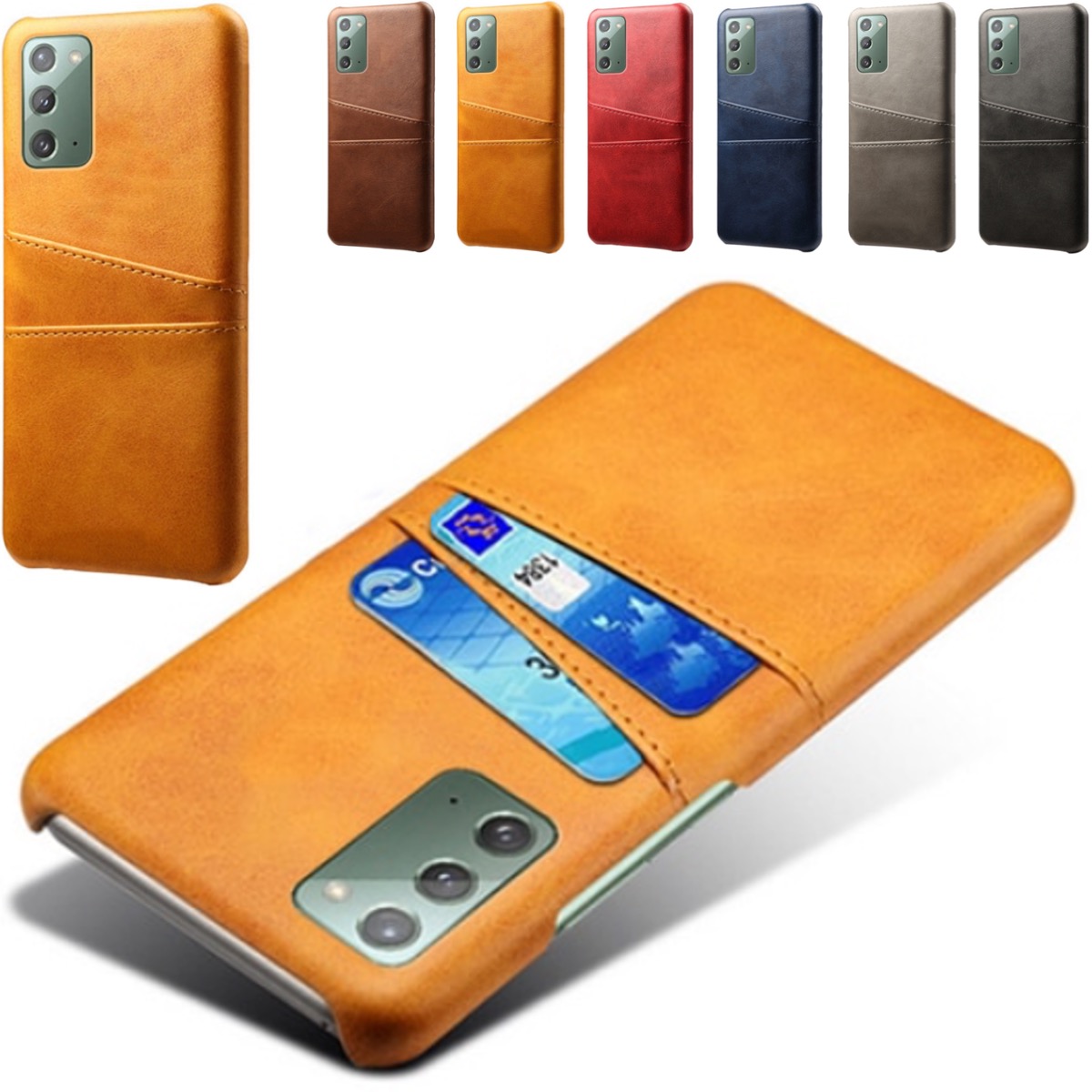 Samsung Note20 skal fodral skydd skinn kort visa mastercard - 8