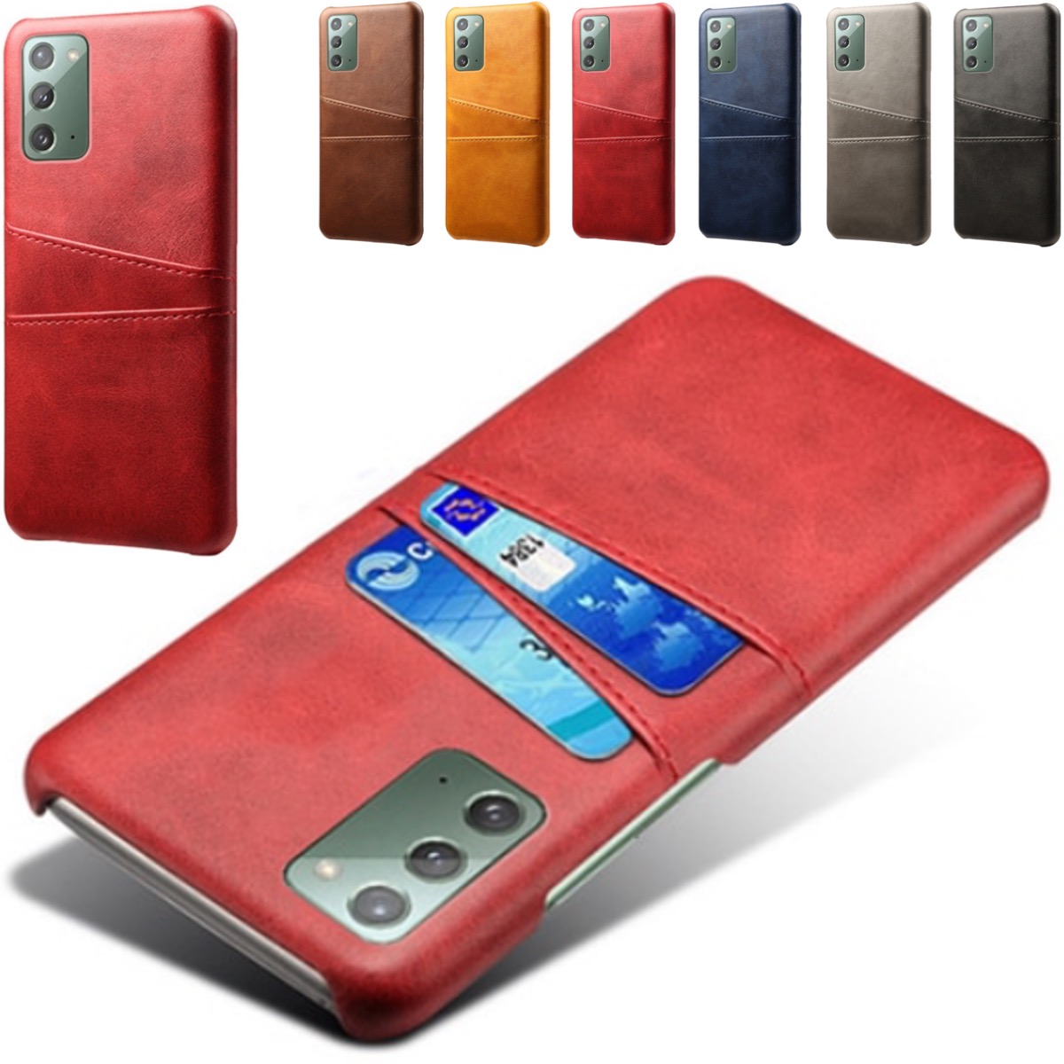 Samsung Note20 skal fodral skydd skinn kort visa mastercard - 6