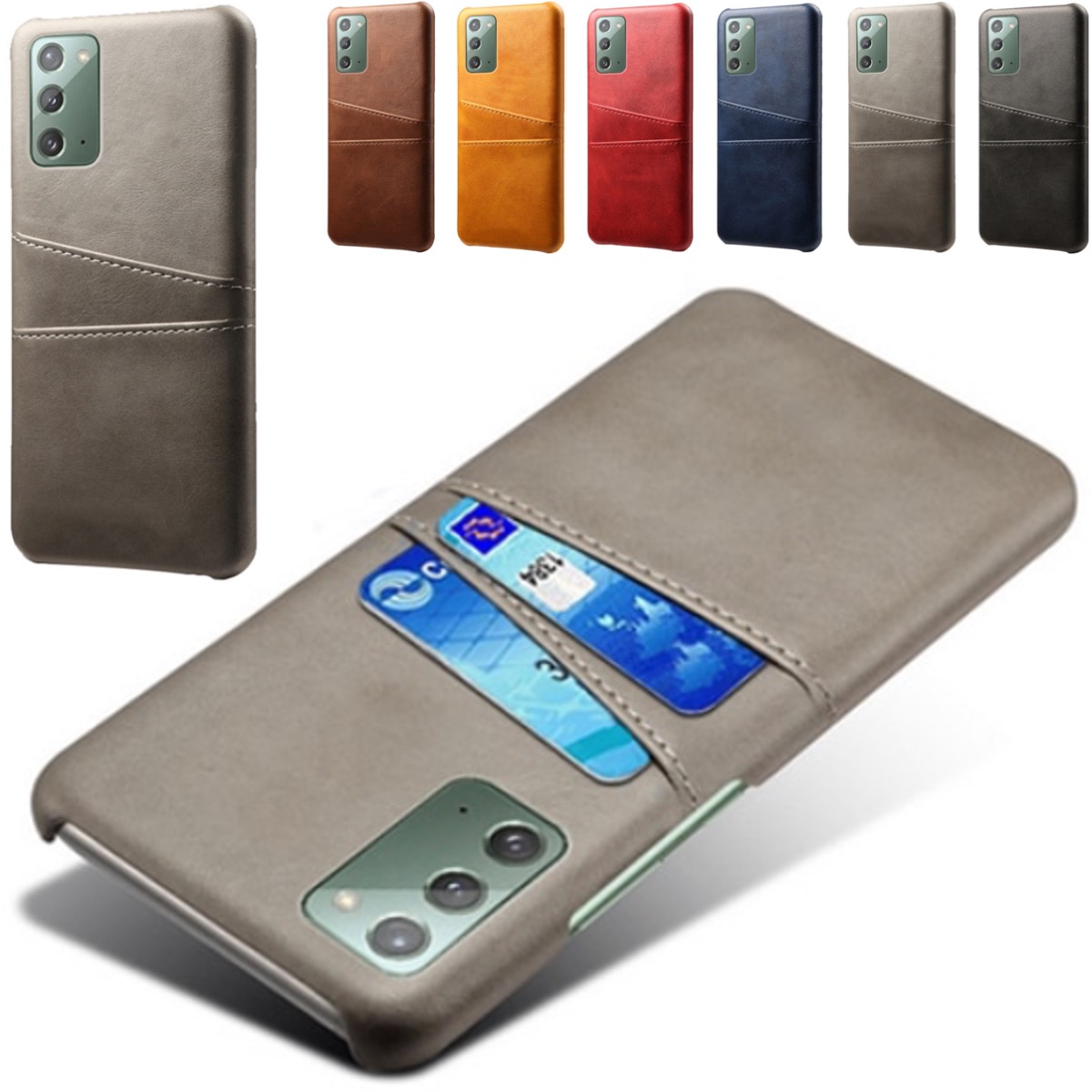 Samsung Note20 skal fodral skydd skinn kort visa mastercard - 12