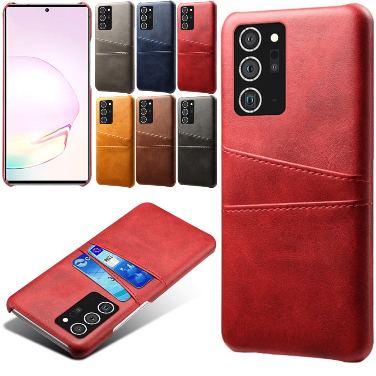 Samsung Note20 Ultra skal fodral skydd skinn kort kredit visa - 6