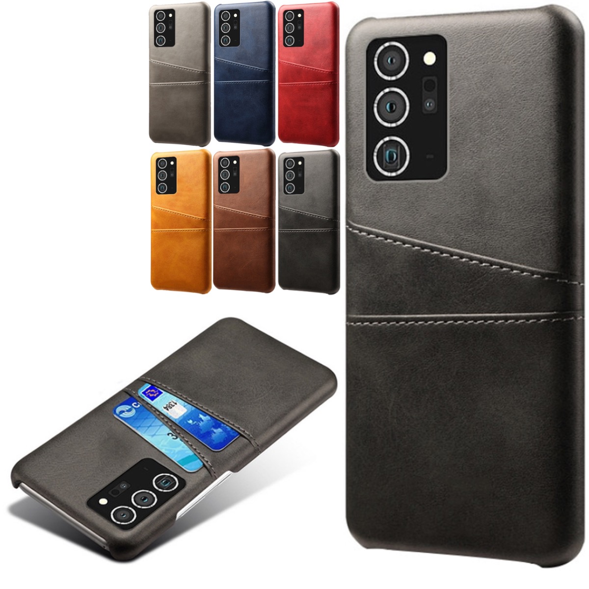 Samsung Note20 Ultra skal fodral skydd skinn kort kredit visa - 3