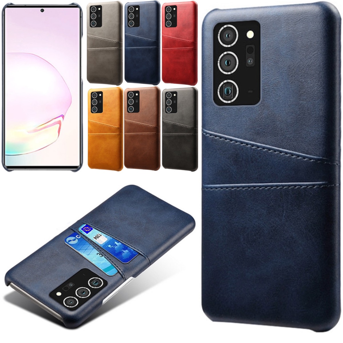 Samsung Note20 Ultra skal fodral skydd skinn kort kredit visa - 4