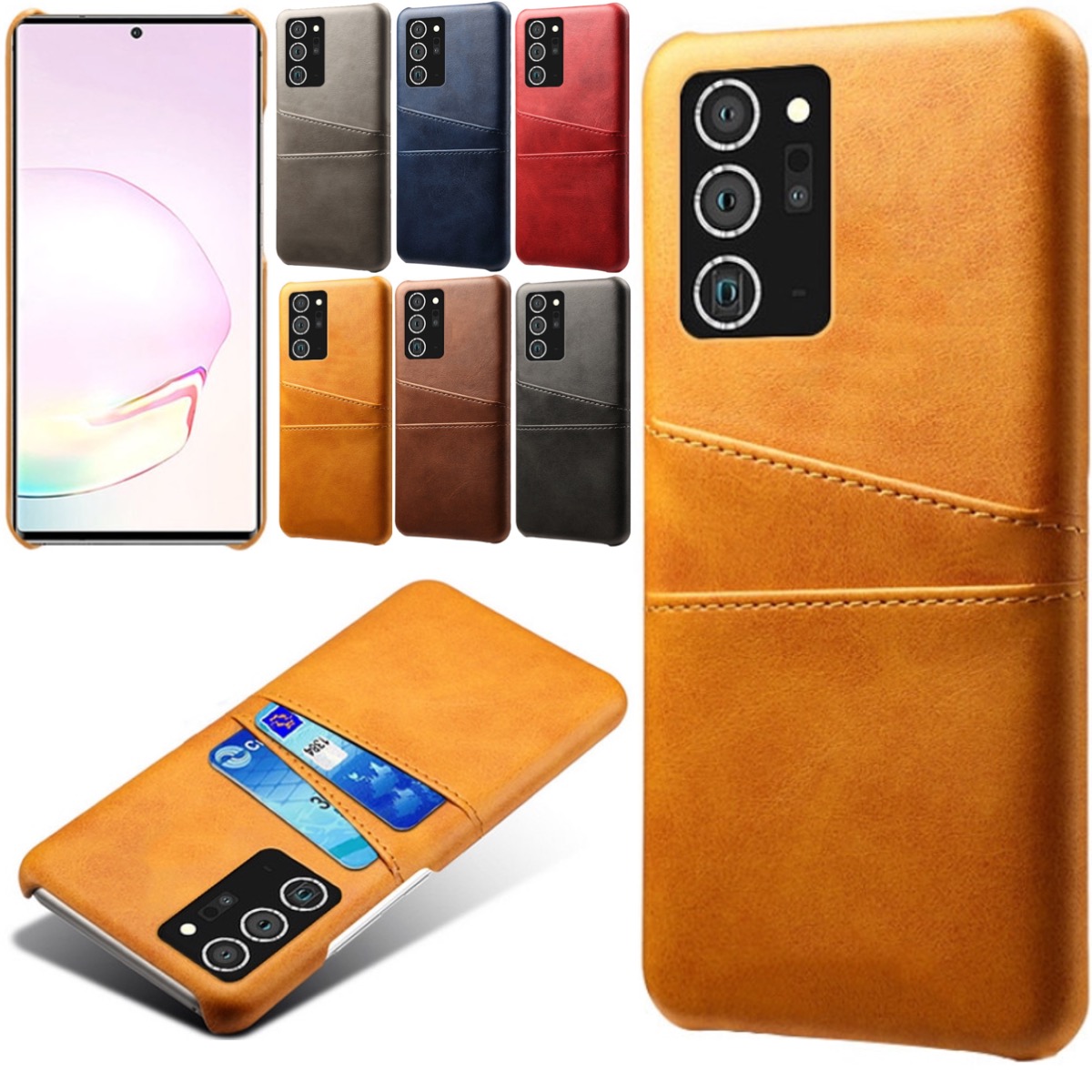 Samsung Note20 Ultra skal fodral skydd skinn kort kredit visa - 8