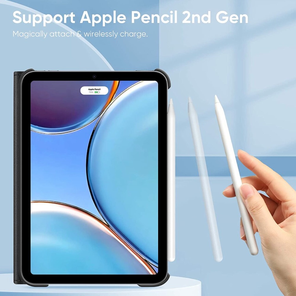Ipad Mini 6 fodral skärmskydd skal svart - 5