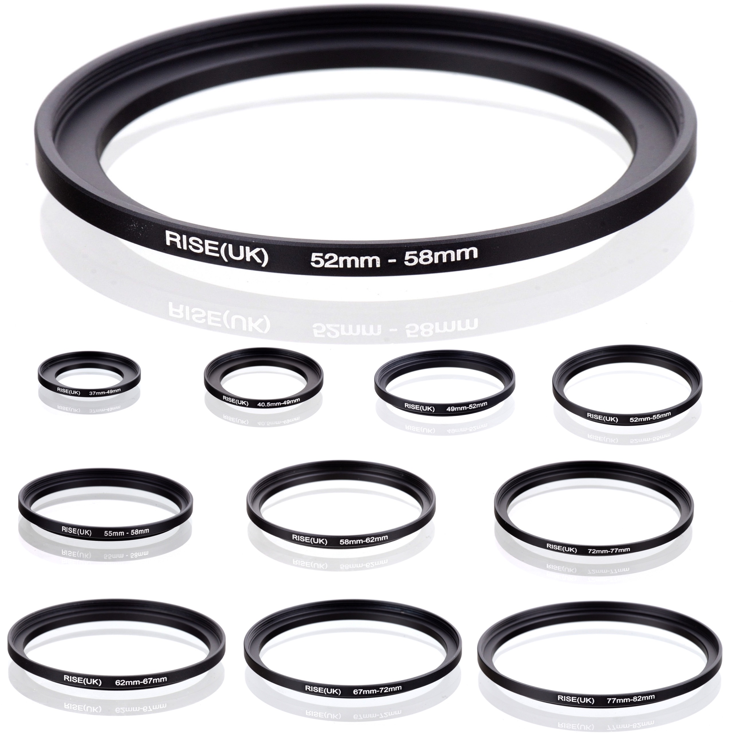 Step-up ringar 37-82 mm. Välj storlek i listan!