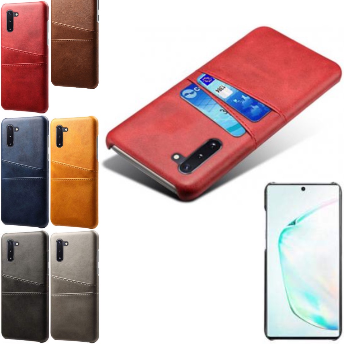 Samsung Note10 skal fodral skydd skinn kort visa mastercard - 4