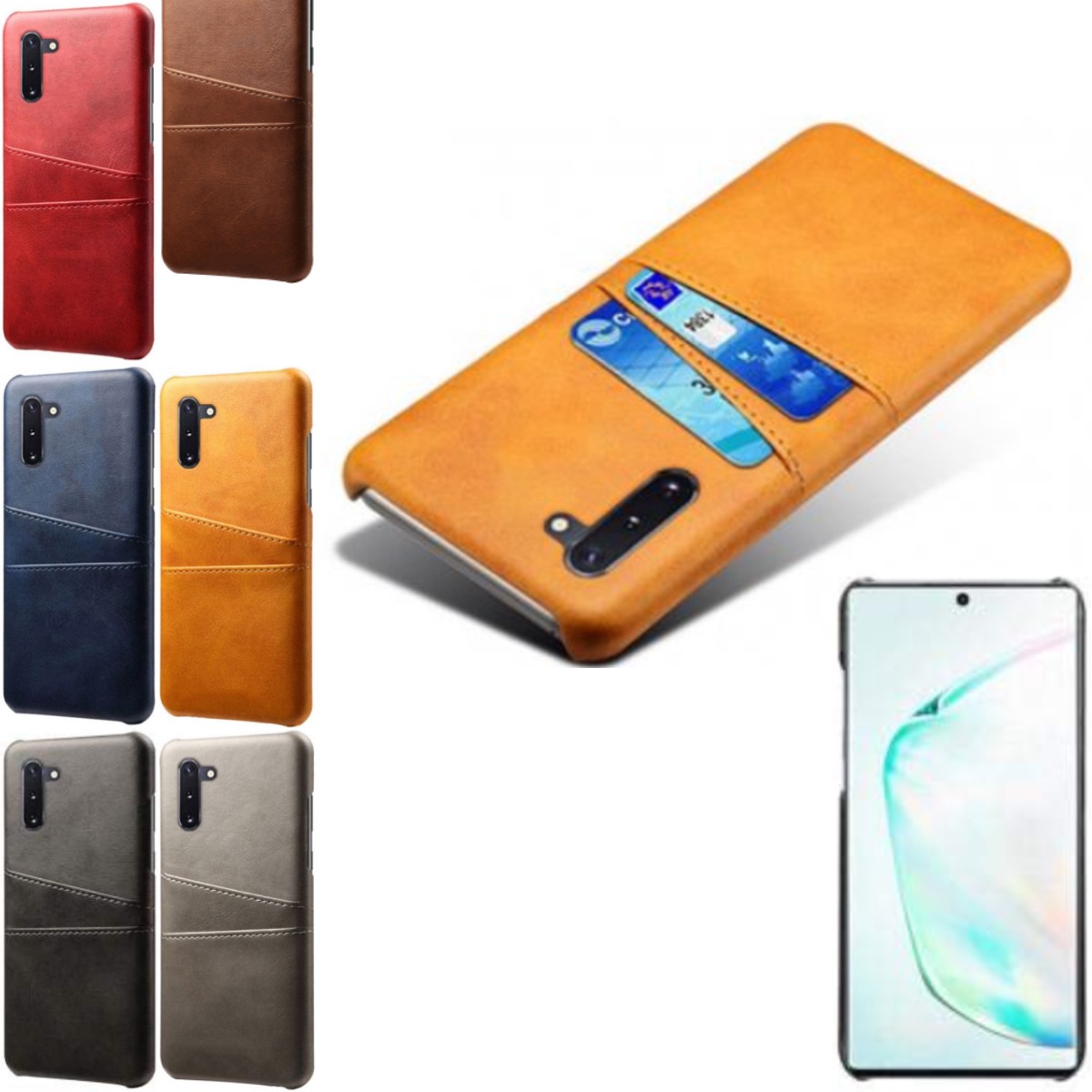 Samsung Note10 skal fodral skydd skinn kort visa mastercard - 5