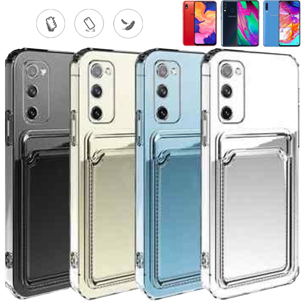 Samsung Galaxy A70/A50/A40/A10 skal fodral korthållare slot -