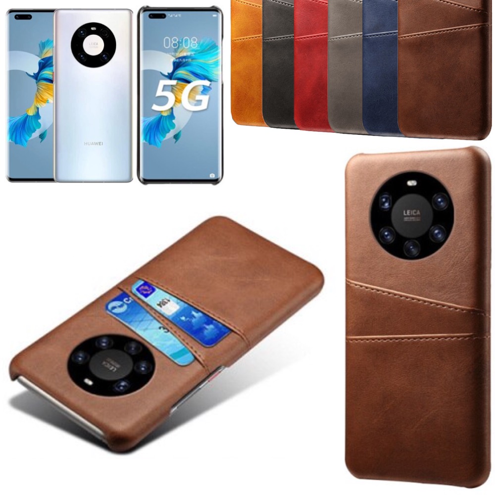 Huawei Mate 40 Pro skal fodral skydd skinn läder kort kredit - 5