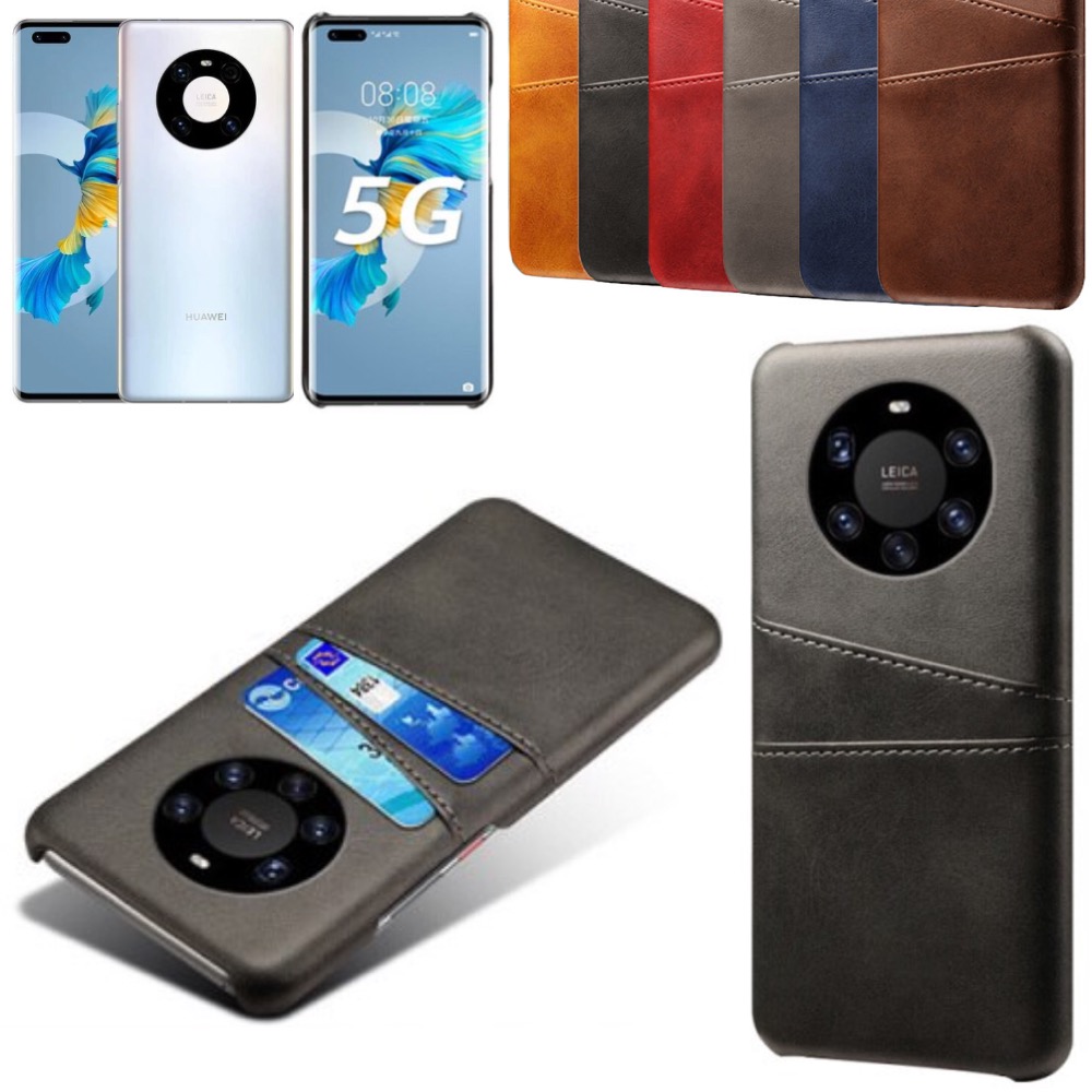 Huawei Mate 40 Pro skal fodral skydd skinn läder kort kredit