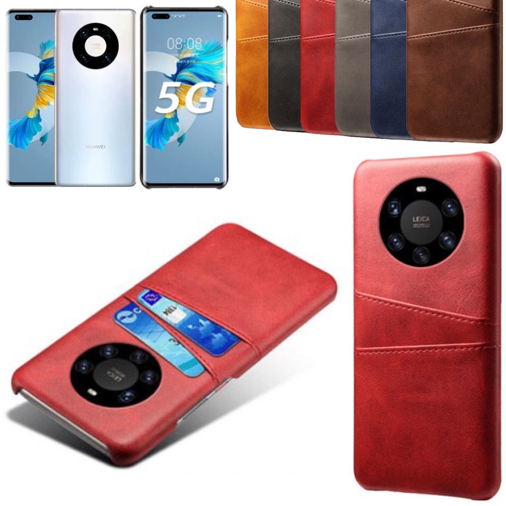Huawei Mate 40 Pro skal fodral skydd skinn läder kort kredit - 3