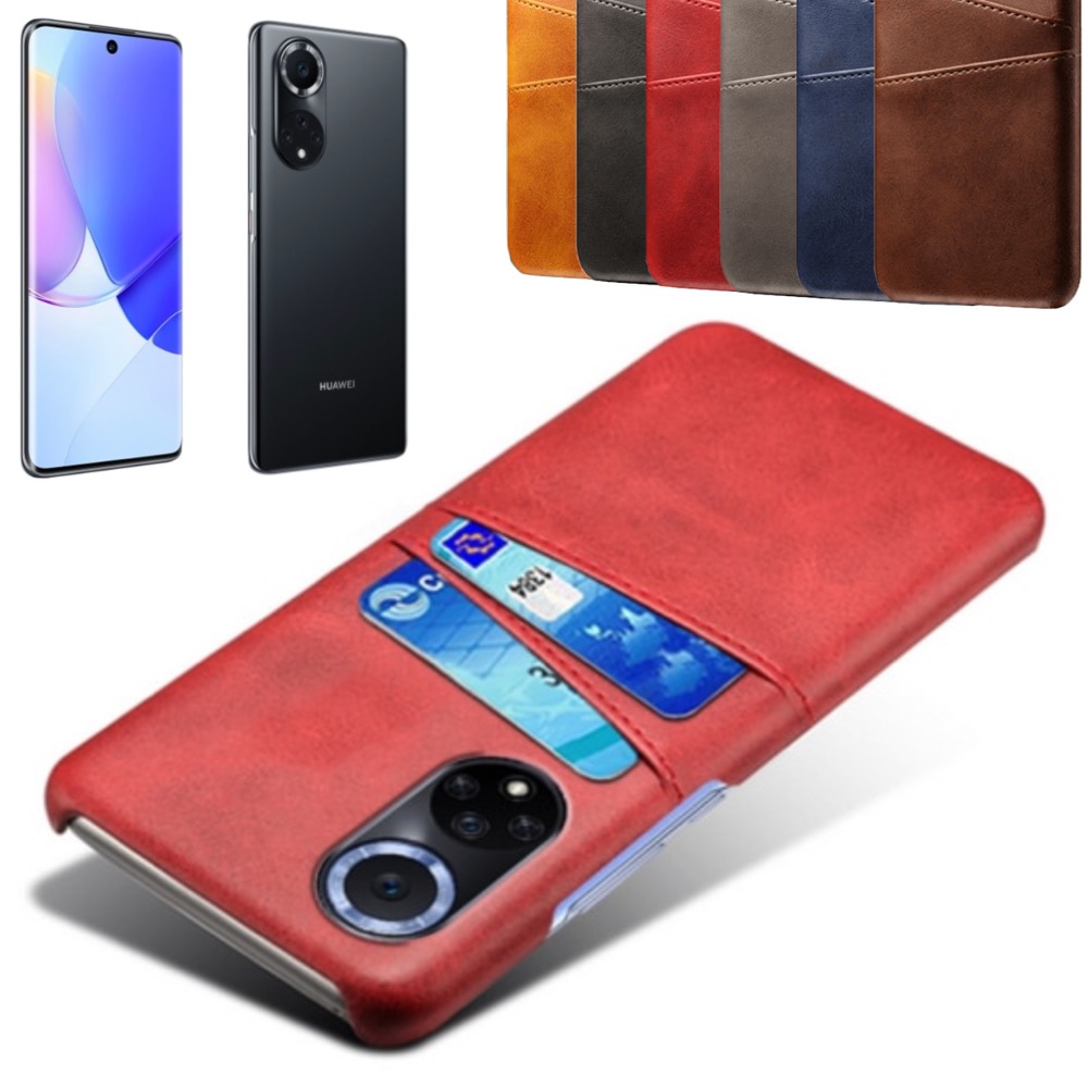 Huawei Nova 9 skal fodral skydd skinn läder kort korthållare - 3