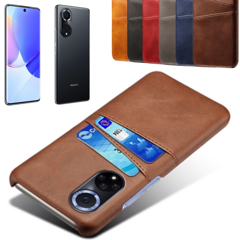 Huawei Nova 9 skal fodral skydd skinn läder kort korthållare - 5