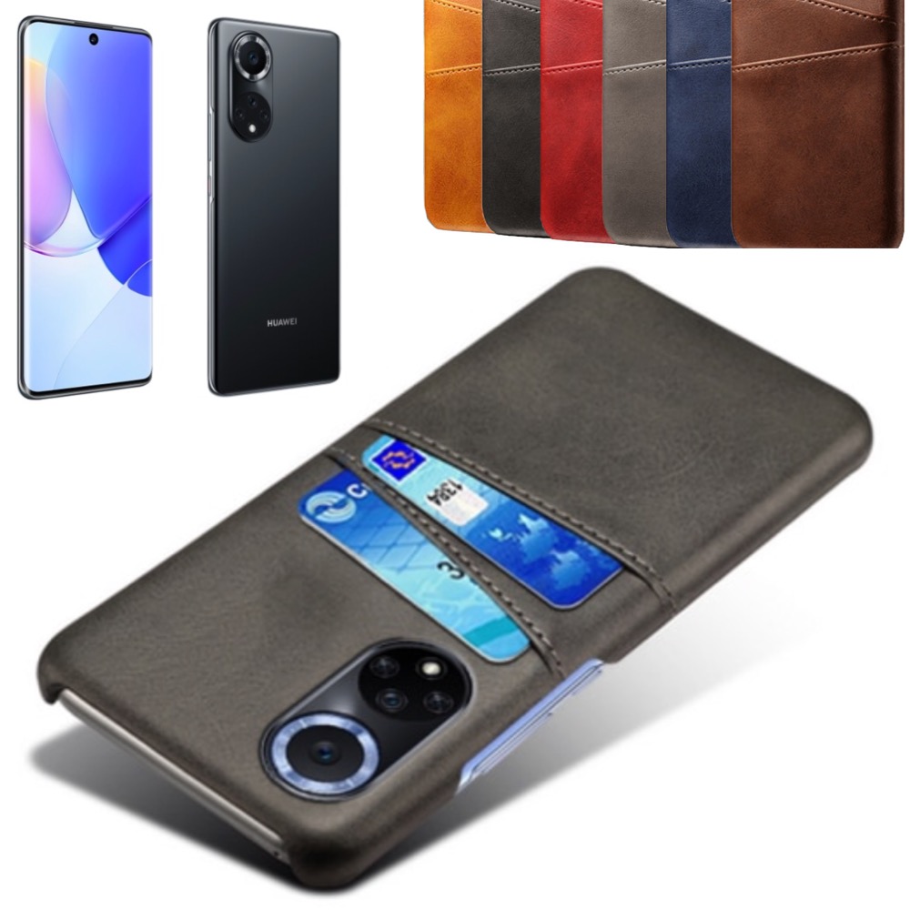 Huawei Nova 9 skal fodral skydd skinn läder kort korthållare