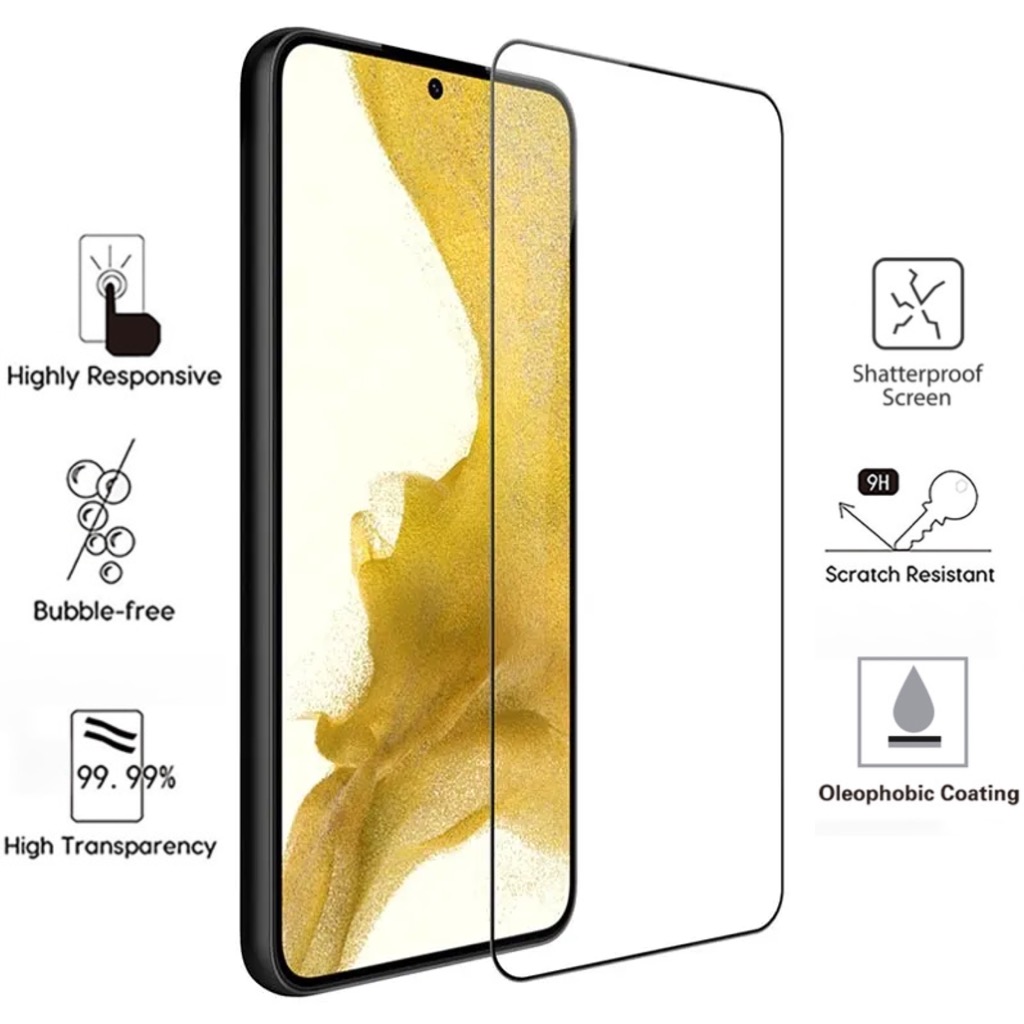 Samsung S22 PLUS skärmskydd 9H passar skal fodral laddare - 2