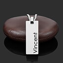 SLUTSÅLD! Halsband el. Nyckelring - Matt tag, Personlig text