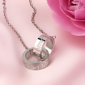 Halsband Dubbelring "Älskad Mamma Mormor"