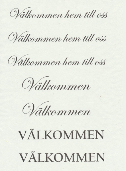 Text   Välkommen   