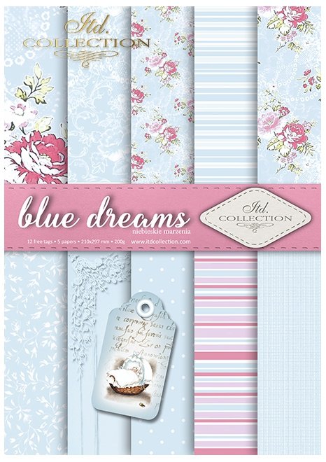 Scrapbooking papers SCRAP-041 ''blue dreams''