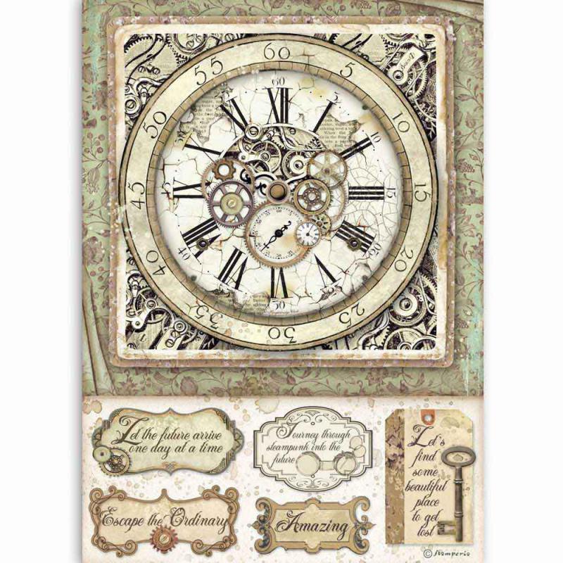 Rispapper A4 Stamperia - Lady Vagabond clock with mechanisms