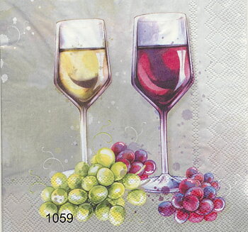 Vitt och rött vin med druvor