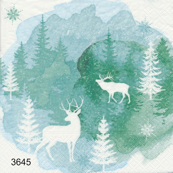 Akvarell målade djur och skog
