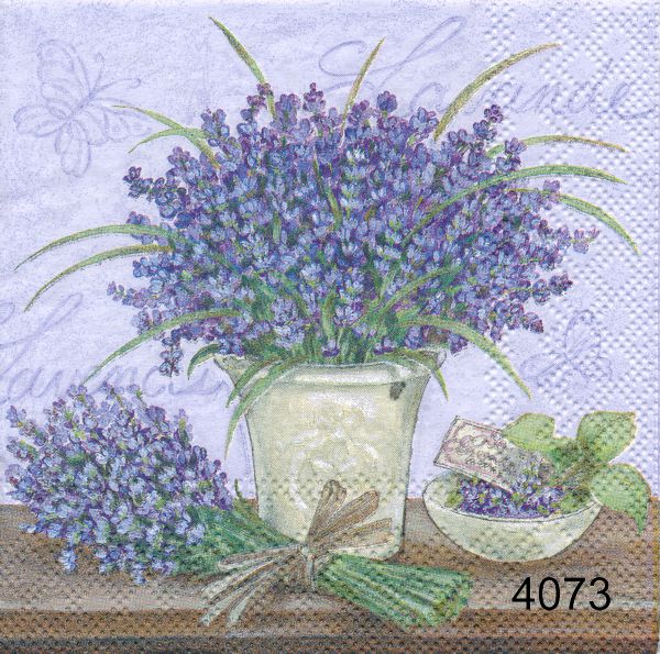 Lavendel med ljusblå botten